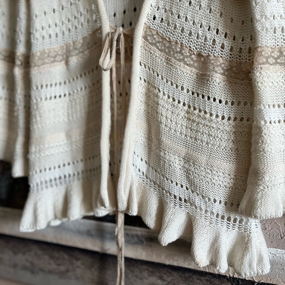 Rebecca Taylor Crochet Knit Tie Front Cardigan - Picture 10 of 11